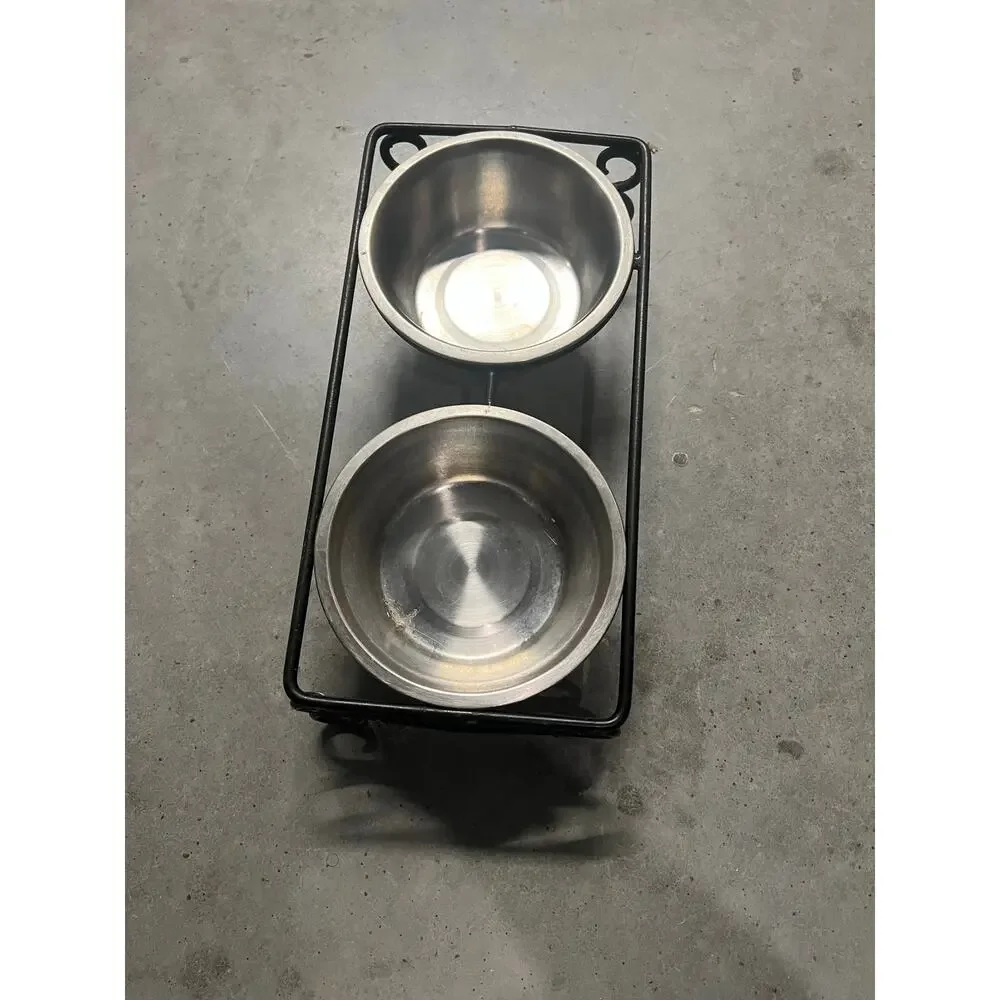 Elevated Pet Feeder for Small Pet Double Stainless Steel Food and Water Bowls